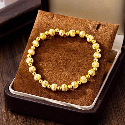 Southeast Asia Women's Laser Cat's Eye Spacer Bead Bracelet: Fashionable, Long-Lasting Color Retention.