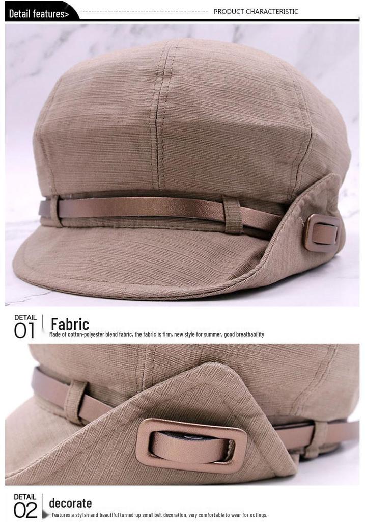 Face-Slimming Women's Beret: Loose Fit, Short Brim Newsboy Painter Hat for Spring & Autumn