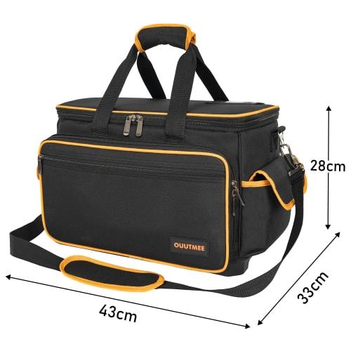Rxakudedo Tool Bag, Large Shoulder Bag with Hard Bottom, Durable Tool Organizer and Storage with Adjustable Straps, Professional Use, 17.5" L x 13.5