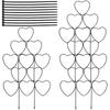 5/12Pcs Plant Support Stake Stand Garden Potted Decoration Vine Climbing Support Ironheart-Shaped Flower Pot Trellis