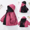Girls' Reversible Fleece-Lined Hooded Windbreaker: 2026 Spring/Autumn Stylish Outerwear