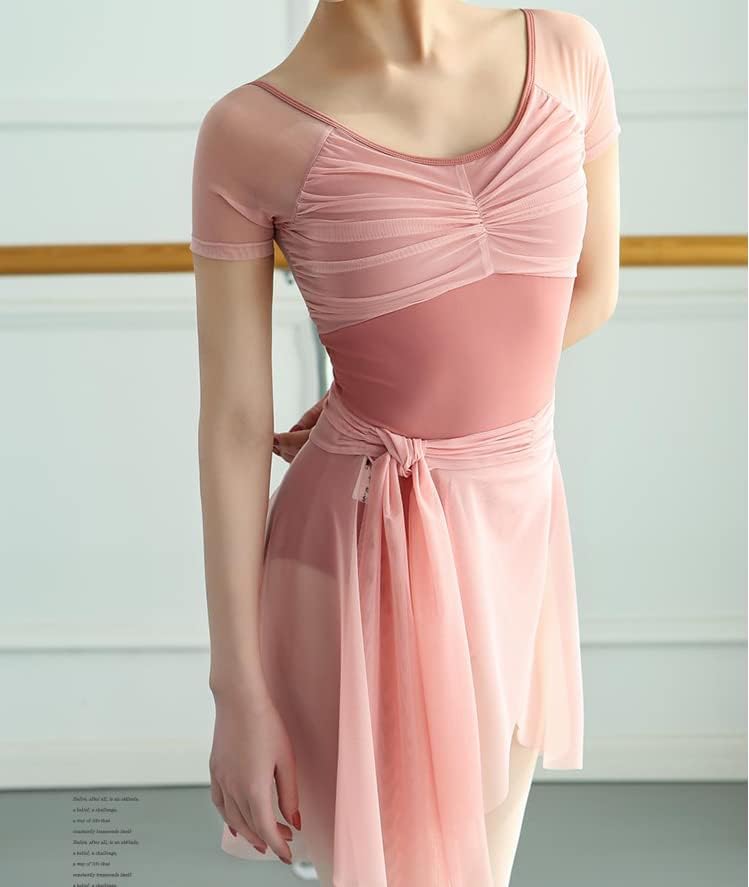 ProDance Dámský oranžový šifonový baletní dres s rukávy, PLHA014M (L)