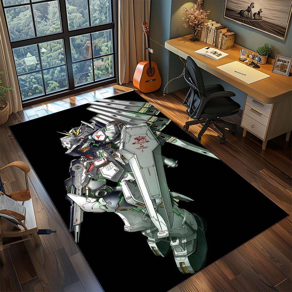 Gundam Anime Mecha Robot Rug Carpet Large Area Rug Non Slip Washable Floor Mat Gamer Room Bedroom Home Decor