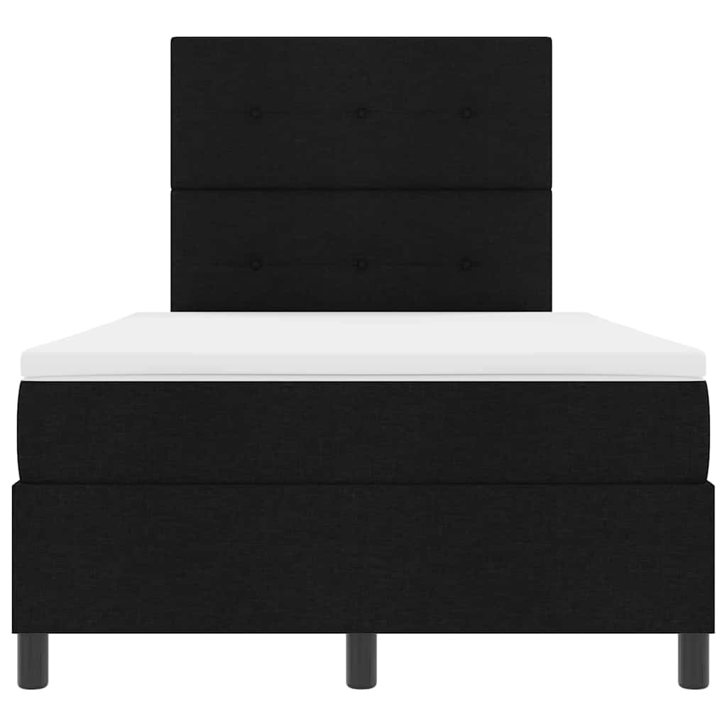 Box Spring Bed with Headboard Black 120 X 190 Cm Fabric