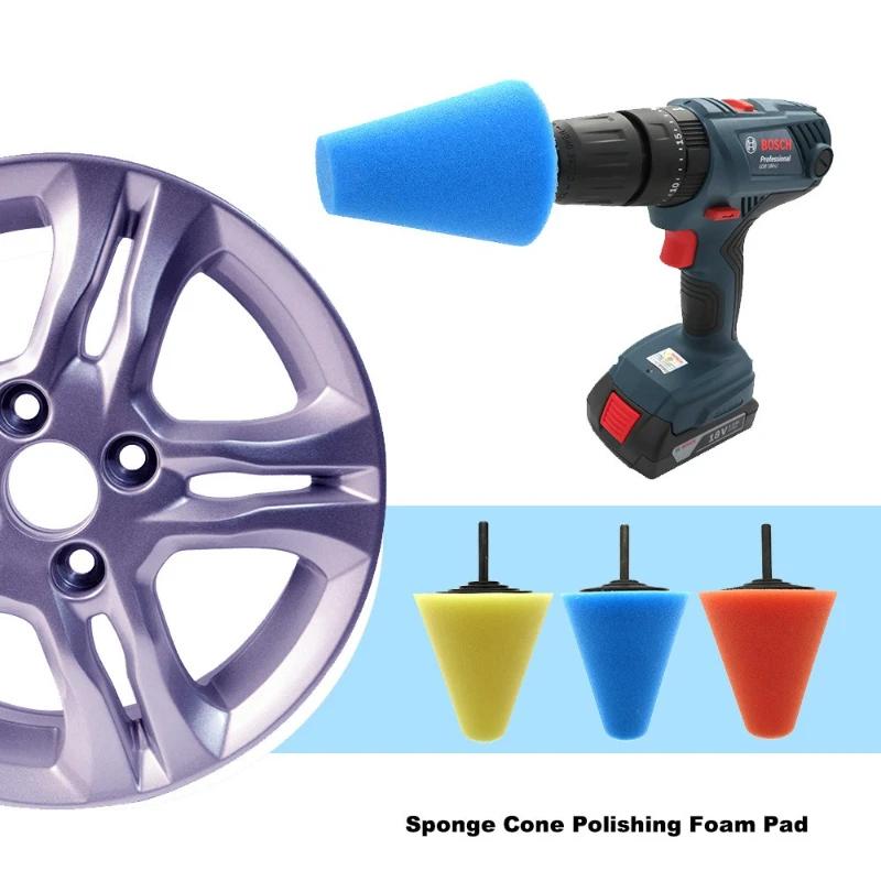 Professional Wheel Hub Polishing Kit - Includes Polishing Discs, Conical Sponge Balls & Dead-Zone Wheels for Precision Detailing