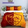 Fotbalový klub AS Řím Vzorované povlečení Sada prošívaných přikrývek Domácí dekorace Dárek (1 * povlak na přikrývku + 2 * povlak na polštář bez výplně)
