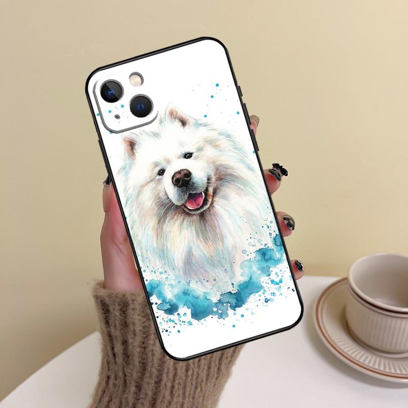 Cartoon Samoyed Dog Phone Case For iPhone 17 Pro Max 14 13 12 11 15 16 Pro Max mini Plus 16e 17 Air Cover Funda