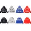 Felpa con cappuccio da uomo oversize con zip e dettagli ricamati con strass, cotone pesante, streetwear