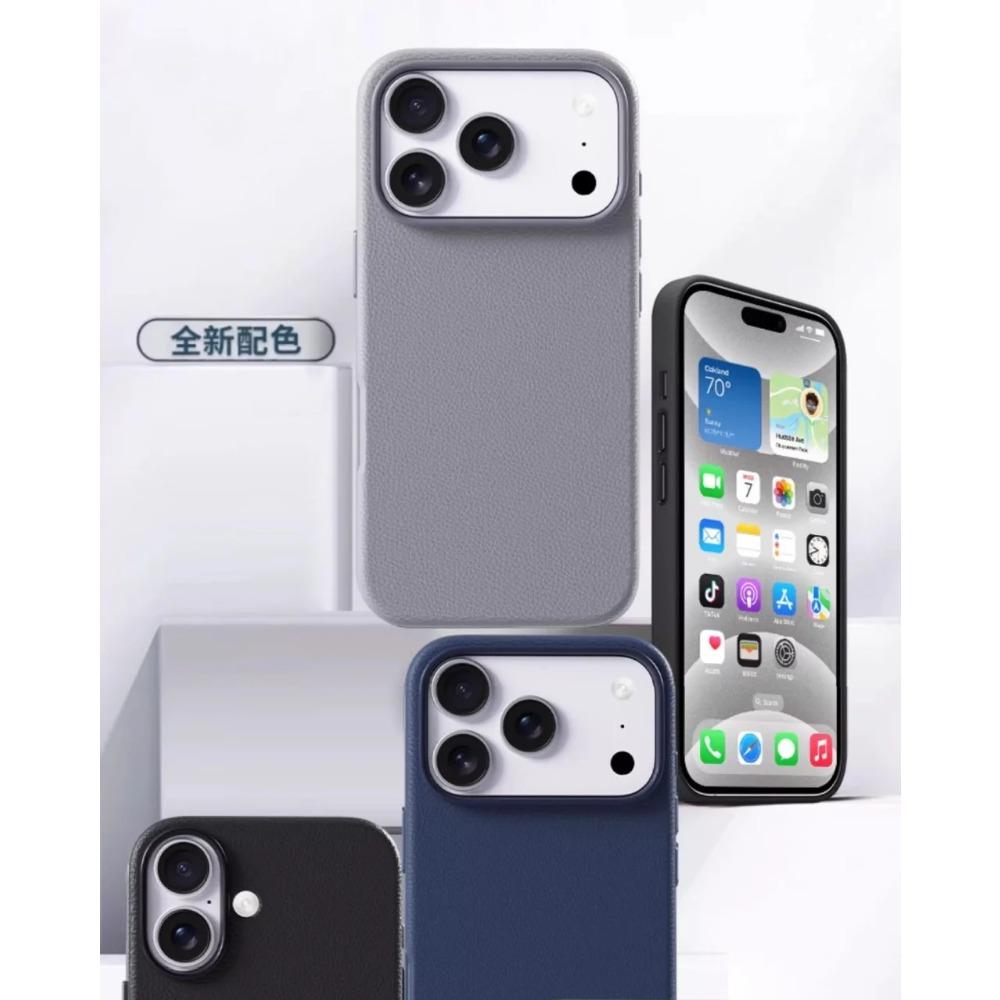 Leather All-inclusive Anti-fall Phone Case for IPhone 17 Pro Max 17 Air 16 15 13 14 Pro Max Invisible Magnetic Wireless Charging Cover