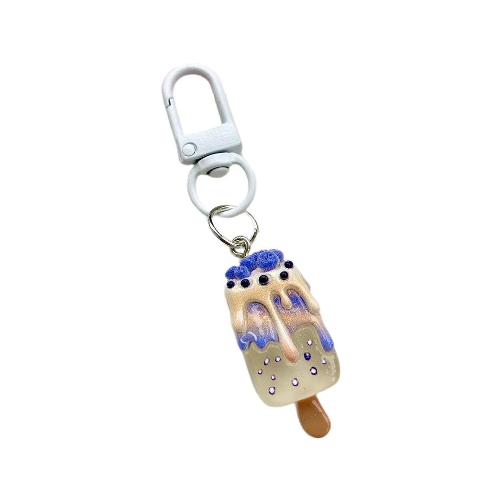 Cute Cartoon Ice Cream Keychain Durable Resin Key Ring For Bag Charm Accessory Perfect Gift For Friends Kids Birthday Party