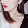 A Pair of Natural Freshwater Pearl Earrings for Women's 11k Gold Injection Fashion Simple Long Pearl Earrings Show Thin Face