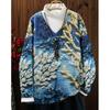 Women's V-Neck Mohair Knit Pullover - Snowflake Design for Autumn and Winter