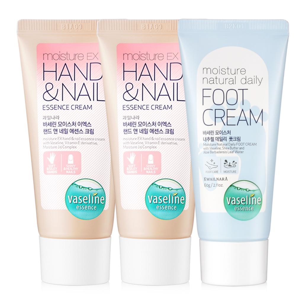 Vaseline hand cream (2 x 60ml) + foot cream (1 x 60ml)