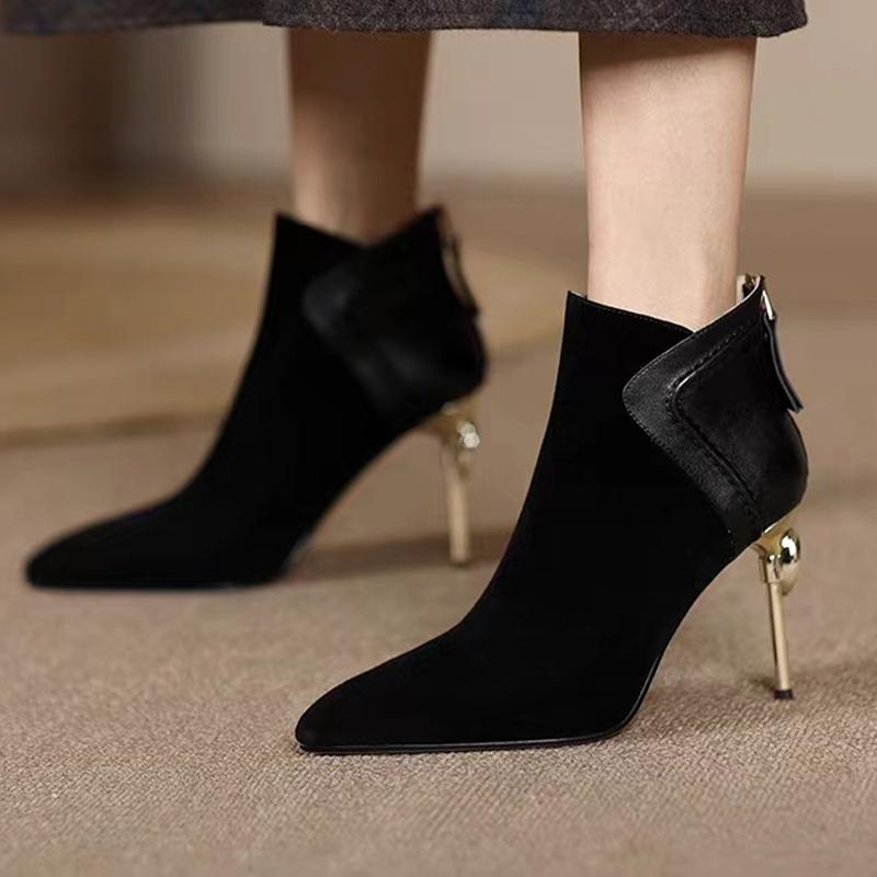 Fashion High Heels Women Ankle Boots Sexy Pointed Toe Designer Shoes Winter Fashion New Pumps 2025 Dress New Luxury Boots Mujer Zapatos