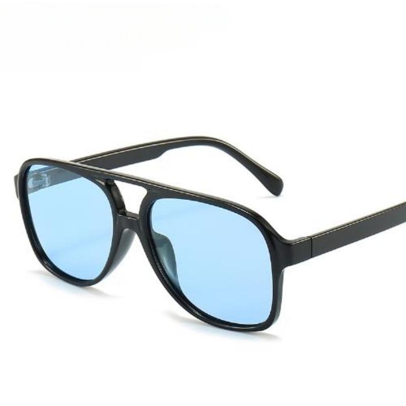Aviator zonnebril met dubbele brug voor dames en heren, casual, modieus, anti-verblinding, ideaal voor autorijden, strand en reizen.