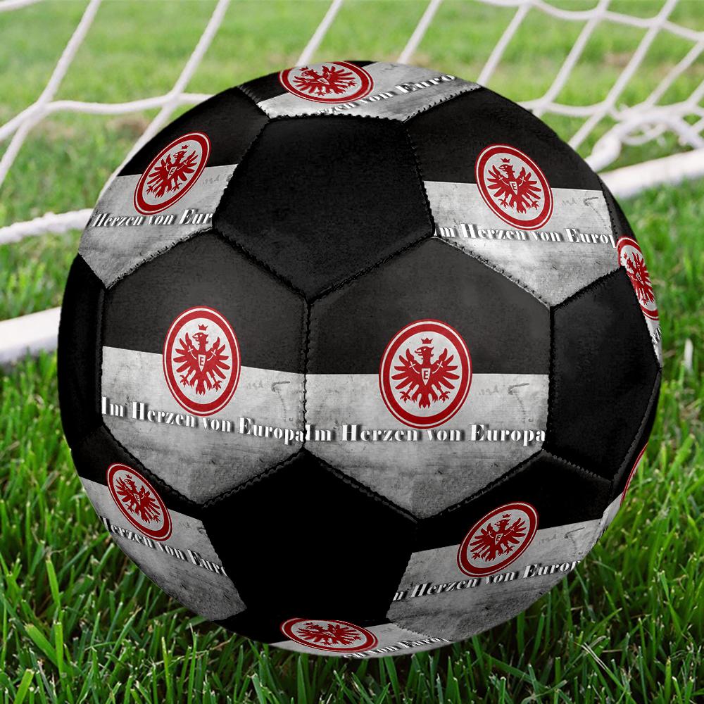 TAGLIA 5 Pallone da Calcio Eintracht Frankfurt Colorato Per Tutte le Età Cucito a Macchina PVC Pronto per la Competizione Resistente Alta Rimbalzabilità