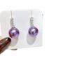 Freshwater Edison purple bead earrings, female classic princess stud earrings, 9-10mm deep purple round strong light earrings
