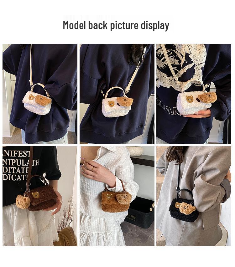 Dames Retro Plysj Crossbody Tote 2025 - Trendy Liten Håndveske for Jobb og Hverdagsklær