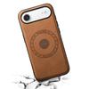 DENIOR D13 For iPhone Air Magnetic Case Card Holder Leather Coated PC + TPU Phone Cover