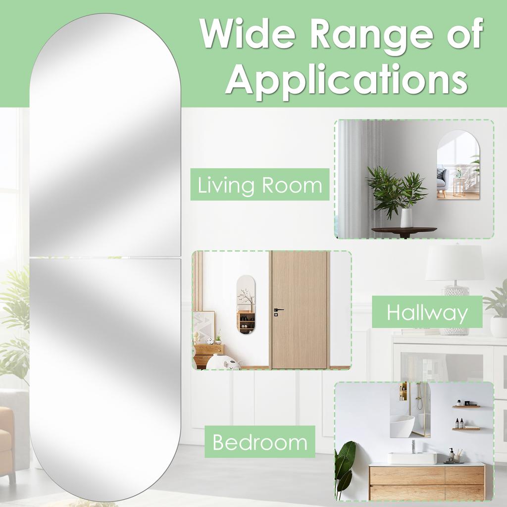 Self-adhesive Mirror Stickers Acrylic Decal Decoration Living Room Soft Plastic Mirror Sheets Home DIY Self-adhesive Mirror