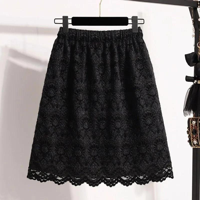 Юбка для женщин Повседневная Универсальная Эластичная С высокой талией Короткая Свободная Брюки-юбка Растягивающаяся Тонкая Юбка XL чёрный