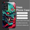 Tempered Glass Phone Case for Huawei Honor 200 100 90 Mate 50 40 Pro Nova 12 11 10 SE P30 P40 5G Japan Ghost Face Samurai Cover