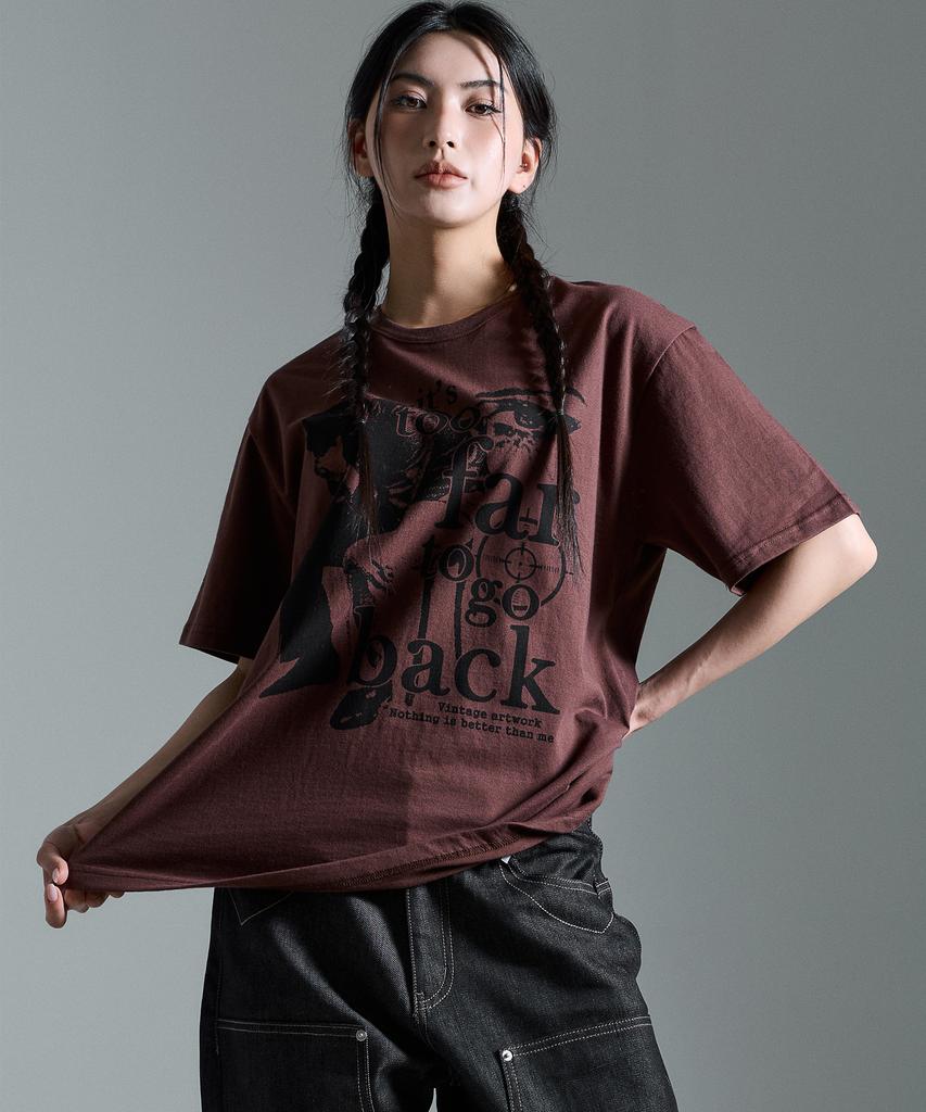 Nasttingijeubeleoldaenmi Vintage Artwork Tee_Brown