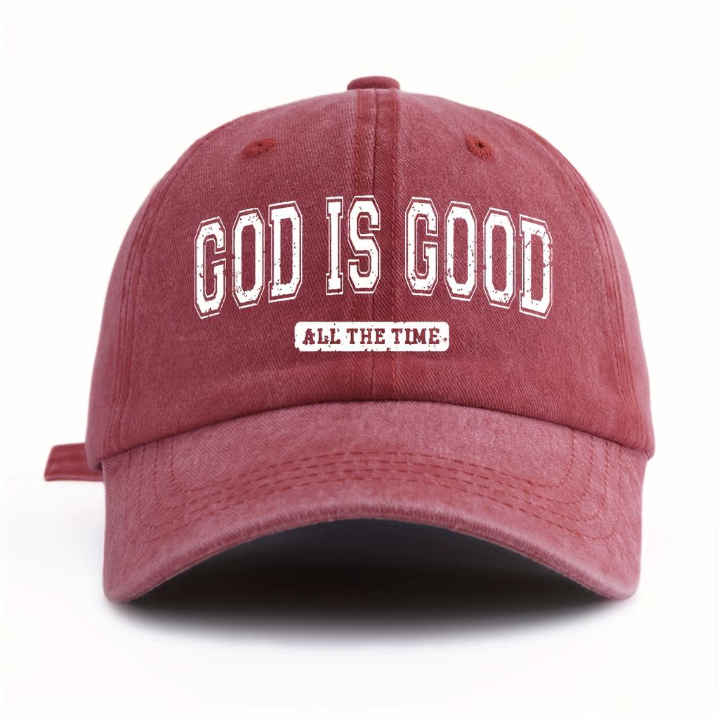 GOD IS GOOD Baseball Cap Lightweight Adjustable Unisex GOD IS GOOD Print Washed Baseball Cap  Dad Hat for Outdoor Sports