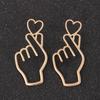 Cute Statement Heart Drop Earrings for Women Vintage Golden Silver Hollow Love Hand Charms Dangle Earrings Jewelry