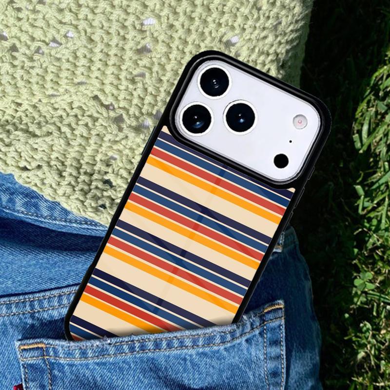 Retro Stripes Aesthetic Vintage Phone Case For iPhone 17 AIR 16 Pro Max 15 14 Pro 11 12 13 Shockproof Silicone Cover