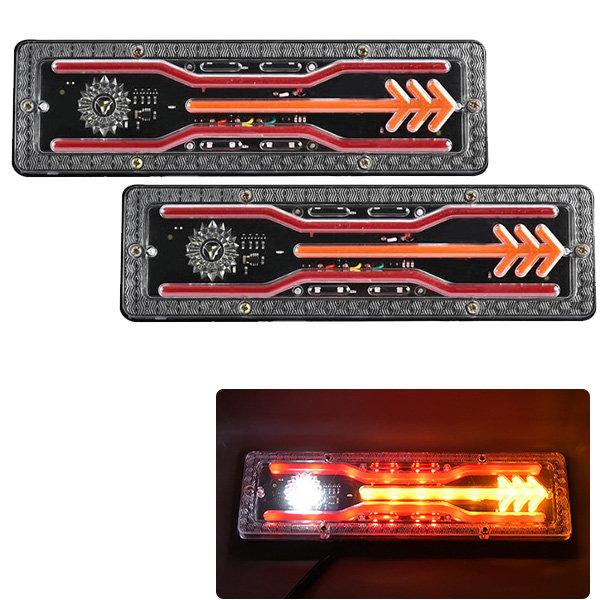 2Pcs 12V/24V Car Trailer Trucks Tail Lights Car LED Rear Tail Light Running Turn Signal Rear Lamps Lorry Bus Taillight Parts