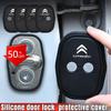 Silicone Car Door Lock Cover Protection Stickers For Picasso C4L C3 C2 C1 Berlingo Jumper Saxo Xsara DS3 DS4 DS5 Elysee