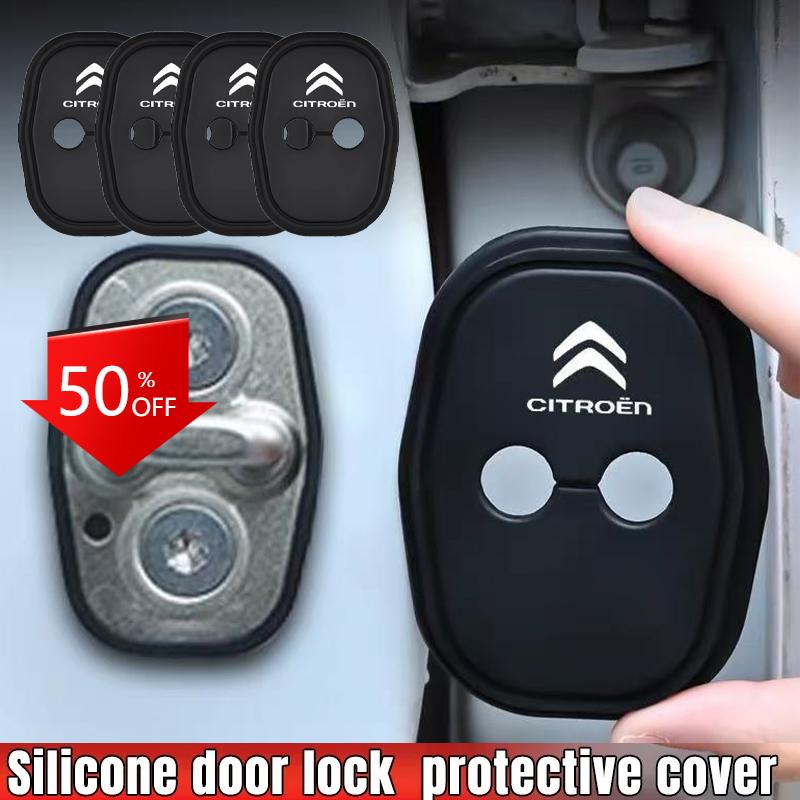 Silicone Car Door Lock Cover Protection Stickers For Citroen Picasso C4L C3 C2 C1 Berlingo Jumper Saxo Xsara DS3 DS4 DS5 Elysee