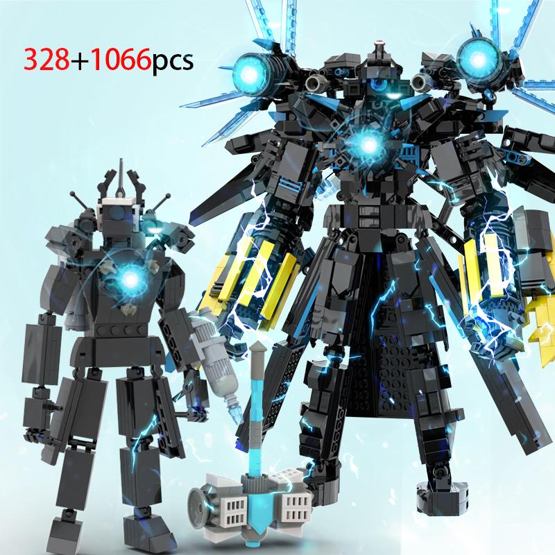 Skibidii Toilets TVman Gigante Blocchi da Costruzione SpeakerMan Cameraman Action Figure Mecha Bricks Modello Giocattolo per Bambini Regali di Natale