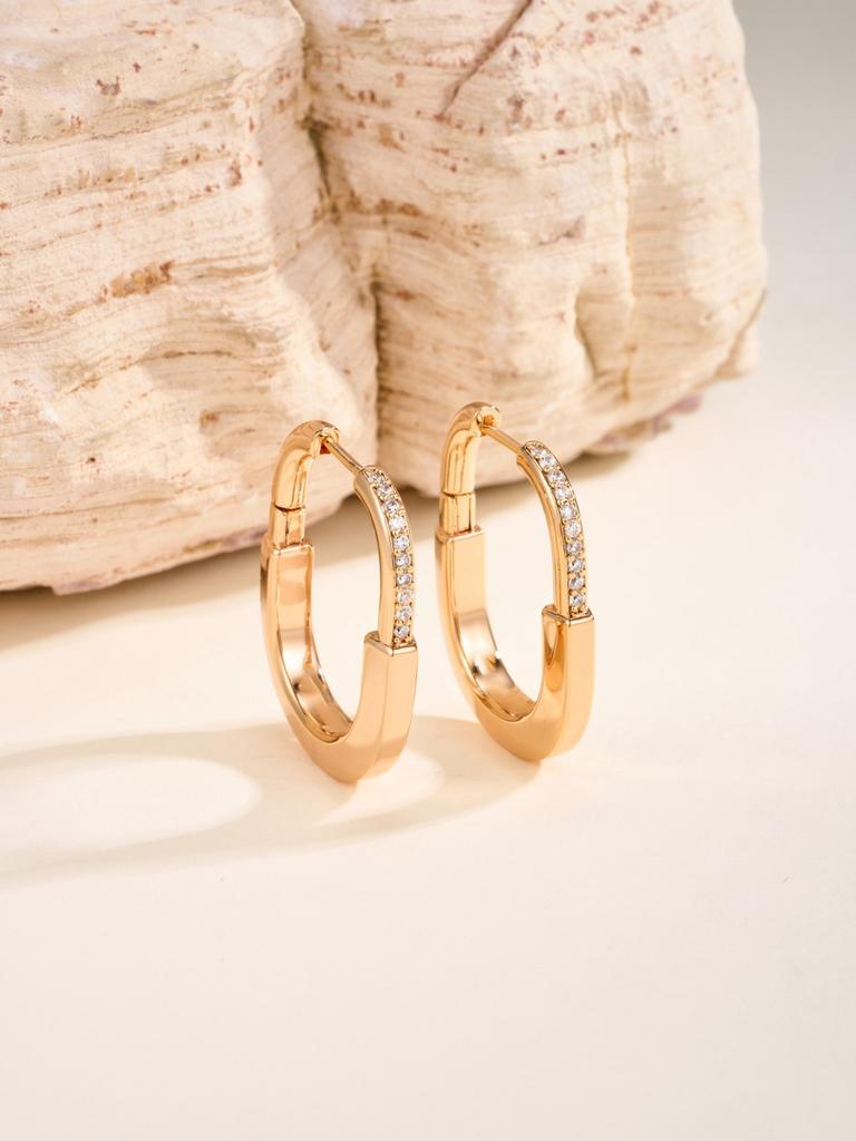 Boucles d'oreilles forme cadenas clous d'oreilles avec diamants bijoux de haute qualité cadeaux pour le port quotidien, hommes et femmes ne sont pas limités à fait main