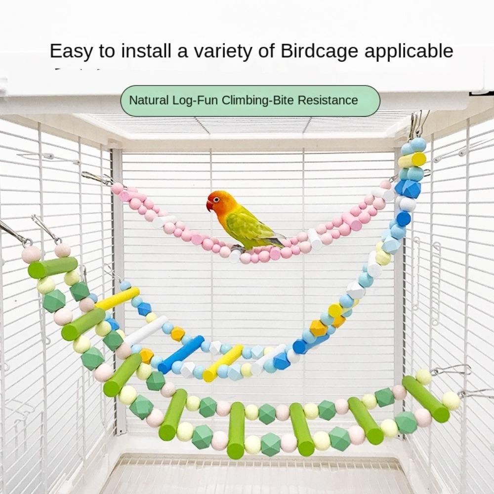 Wooden Bridge Swings Hanging Parrot Ladder New Climbing Ladder Toys  for Parakeet Cockatiel