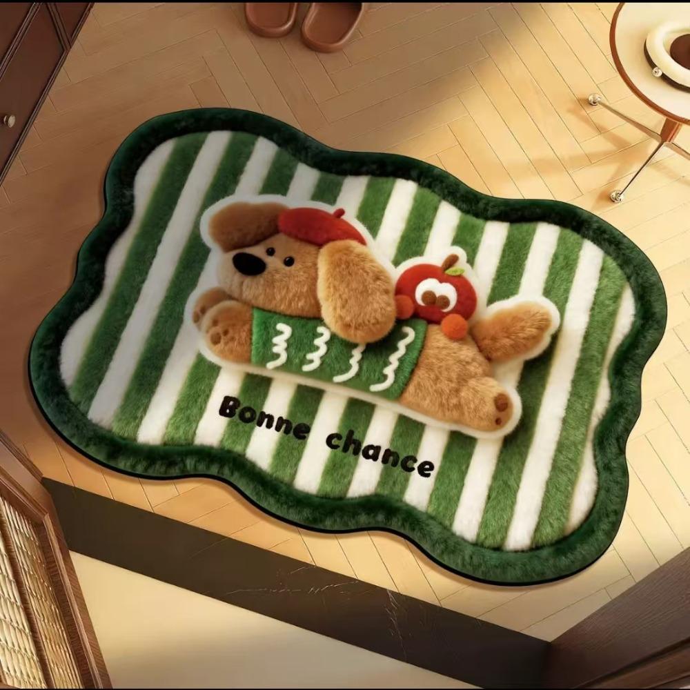

Durable 40*60cm Bath Mat Non-slip Backing Dirt-scraping Surface Floor Protection Mat Washable Household Carpets Home Decoration