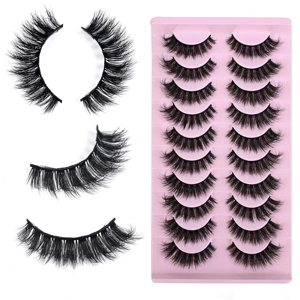 10 Pairs Of Natural Thick Fox Eyes False Eyelashes Fluffy Pointed Tail Slender Fluffy Eyelashes Flatness