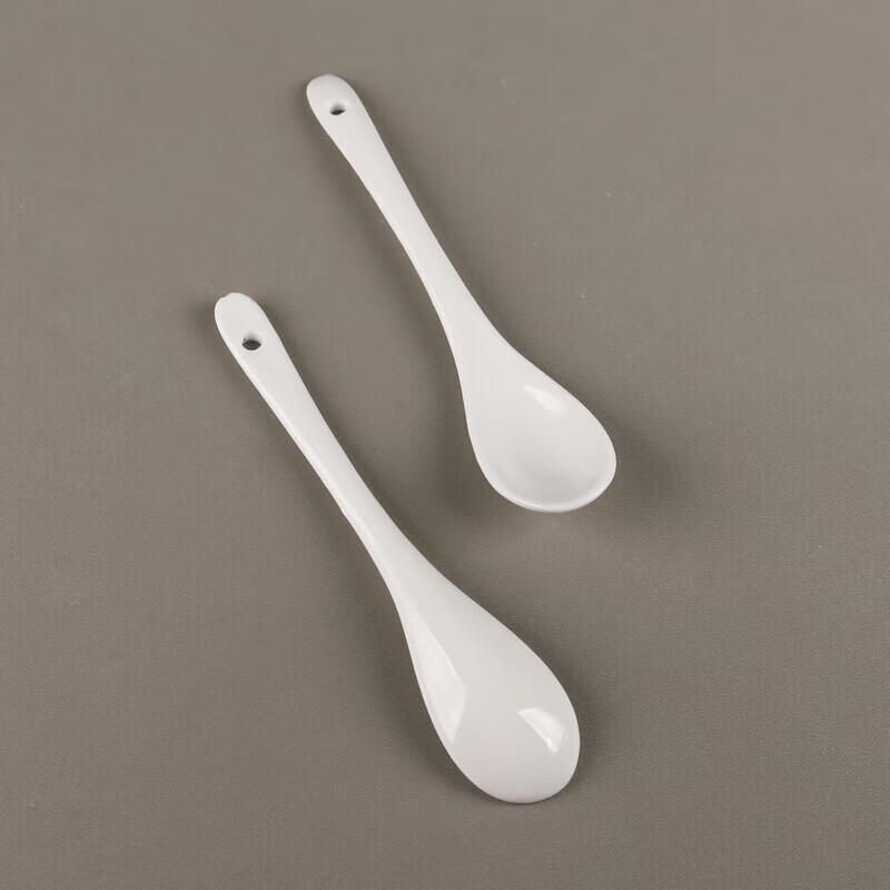 Huihuang Pure White Ceramic Coffee Spoons - 10-Pack