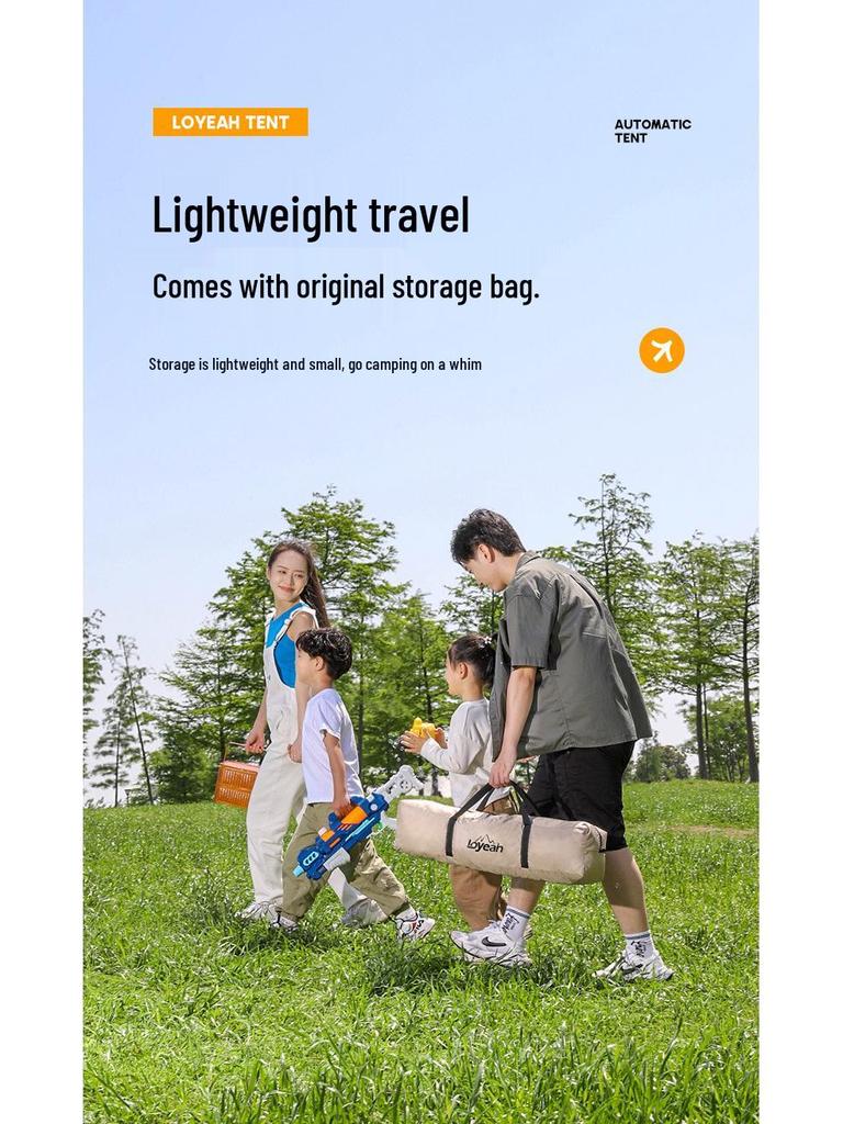 3-4 Person Fully Automatic Camping Tent, Thickened and Rainproof, Single/Double Layer