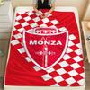 1Pc AC Monza Print Flannel Blanket High Quality Warm Comfortable Cover for All Seasons Perfect for Gifts Home Decor