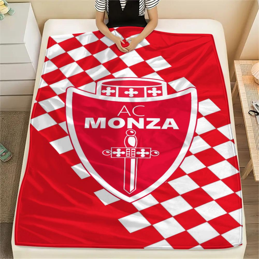 1Pc AC Monza Print Flannel Blanket High Quality Warm Comfortable Cover for All Seasons Perfect for Gifts Home Decor