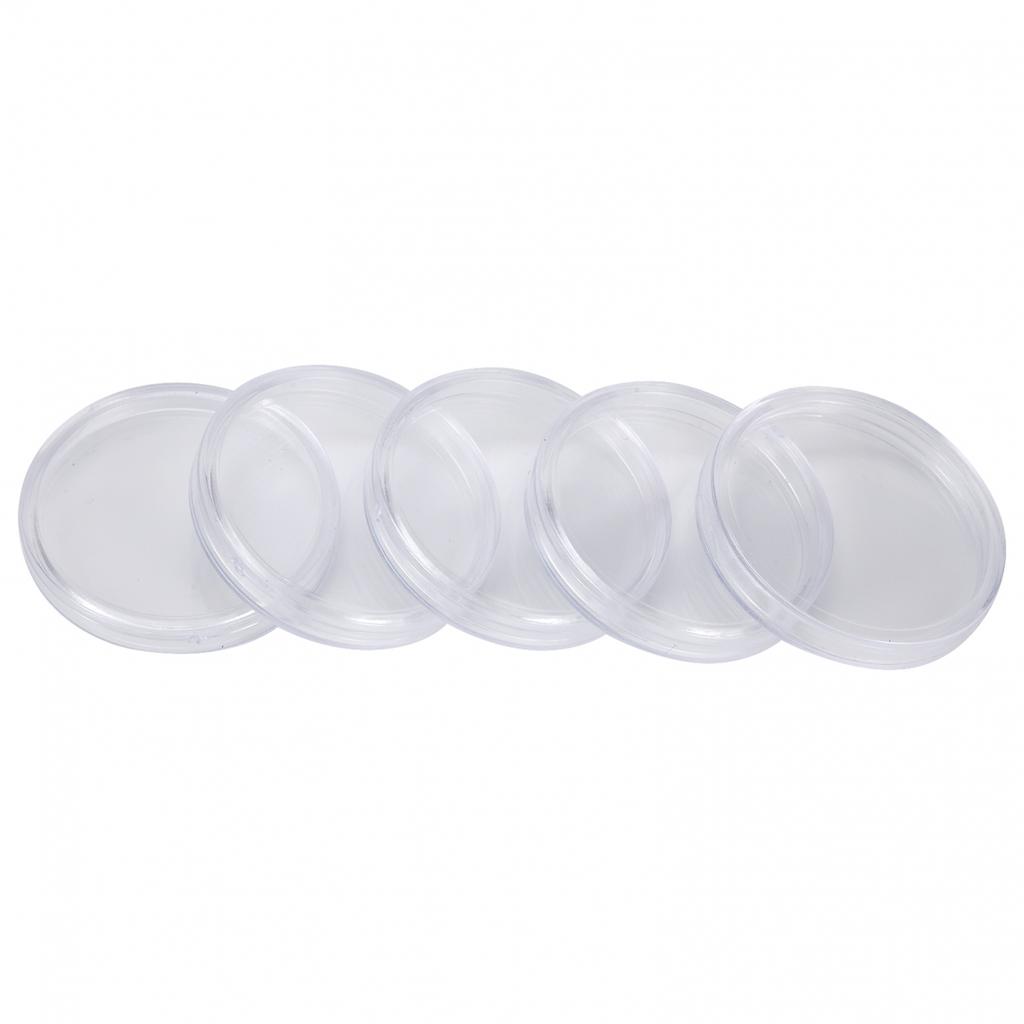 Money Coin Holders Penny Storage Round Clear Reusable 100pcs Set 30mm Case