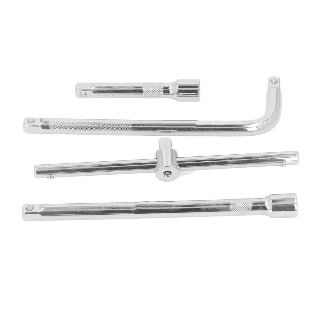 4PCS Set Drive Socket Extension Bar Chrome Vanadium Steel Sliding Bar T Handle Wrench for