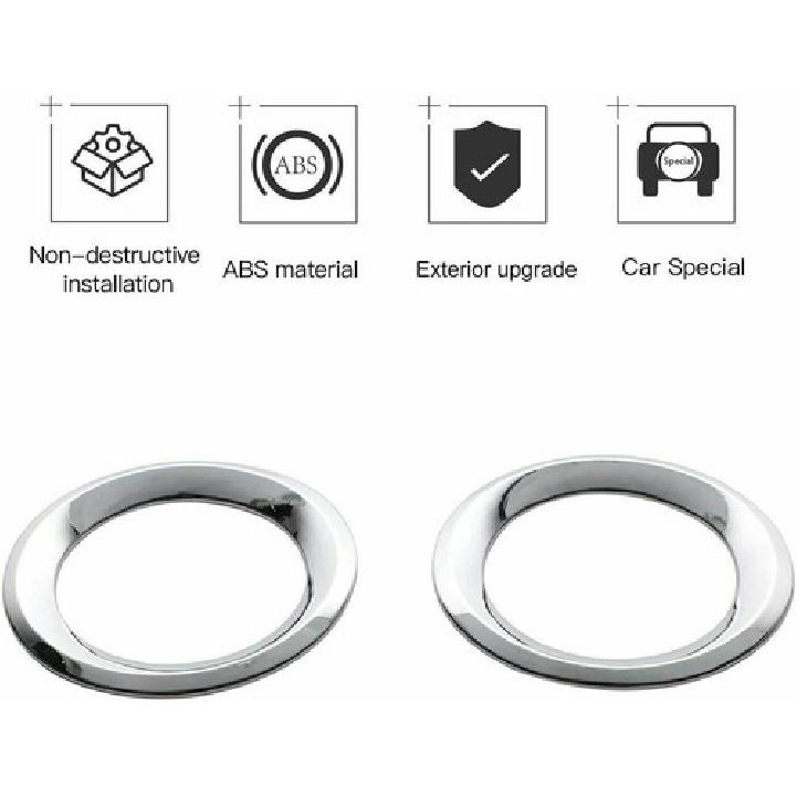 For Jeep Renegade 2019-2023 Bright Chrome Front Fog Light Eyelid Molding Trim