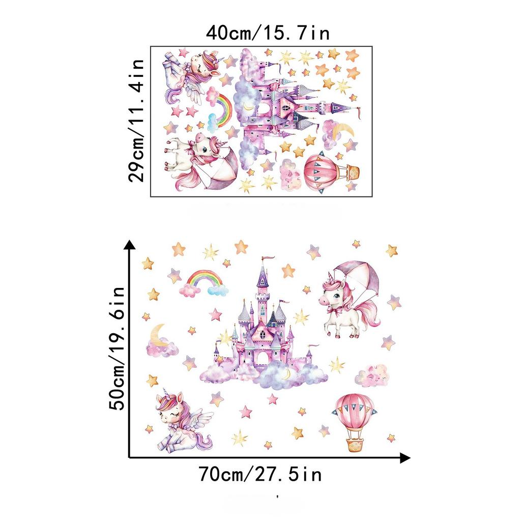 Cartoon Regenbogen Wolke Einhorn Leuchtende Wandaufkleber Niedliche Dekoration für Schlafzimmer Mädchen Geschenk Heimdeko Wohnzimmer Wandaufkleber