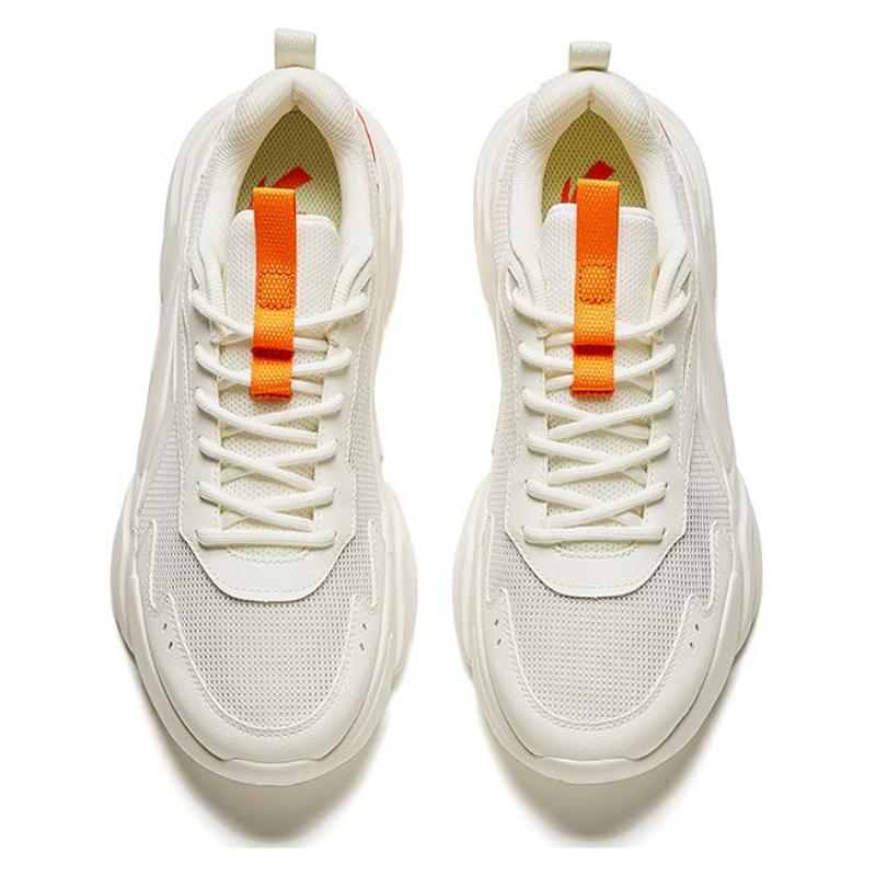 Anta Life Collection Gepolsterte rutschfeste Low-Top Freizeitschuhe Herren Weiß Orange Sneaker 912428809-4