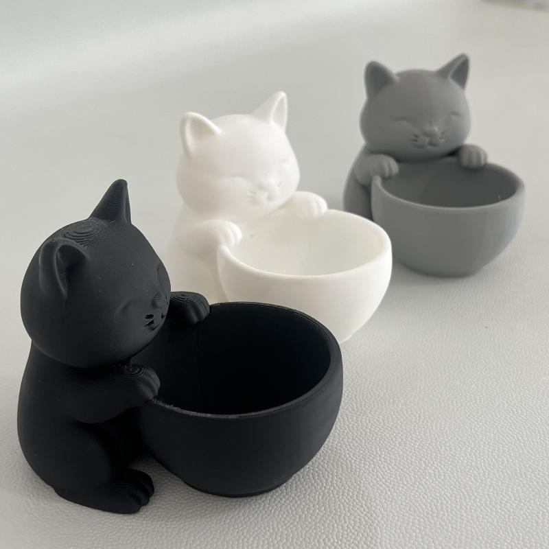 Kattformad Kruka Med Dräneringshål Unikt Designad För Suckulenter Små Blommor Och Kaktusar Sovrum Kontor Skrivbordsdekoration