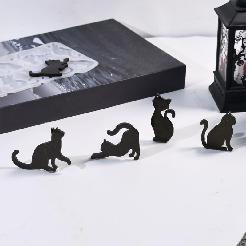 8 Cavity Silicone Mold For Cats Pendants High Transparency And Easy Release Accessory Mold For DIY Jewelry Making
