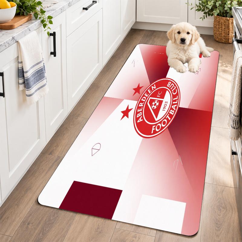 Flannel Kitchen Mat Aberdeen FC Soft Area Rug Non Slip Floor Carpet Home Decoration